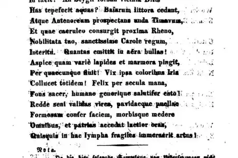 Lateinische Ode auf Karl des Vierten Heilquellen, latina