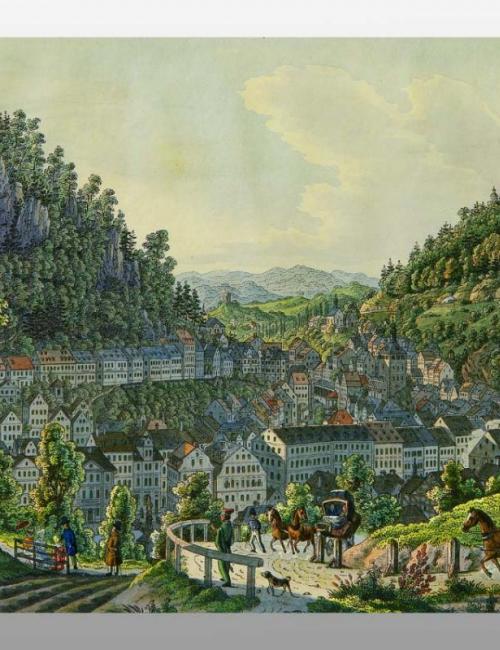 Vincenc Morstadt, Pohled na Karlovy Vary, 1840